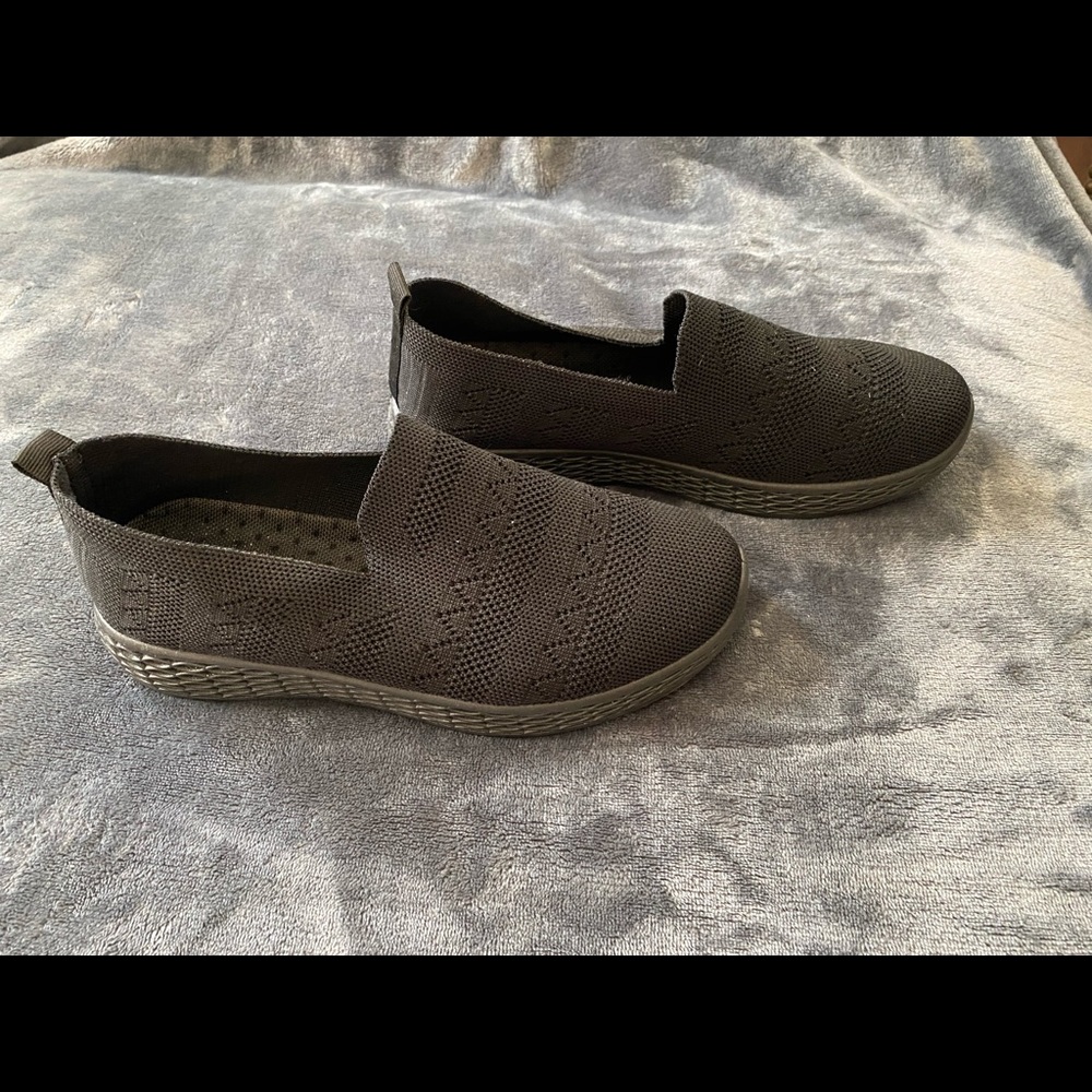 Black canvas slip-on’s